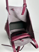 Женская бордовая сумка-шоппер из натуральной кожи