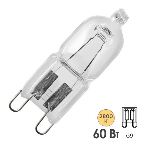 Лампа галогенная капсульная Osram 66760 ECO Halopin 60W(75W) 220V G9 4008321945372