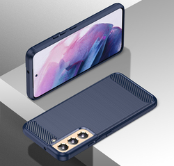 Чехол синего цвета в стиле карбон для смартфона Samsung Galaxy S23, серия Carbon от Caseport