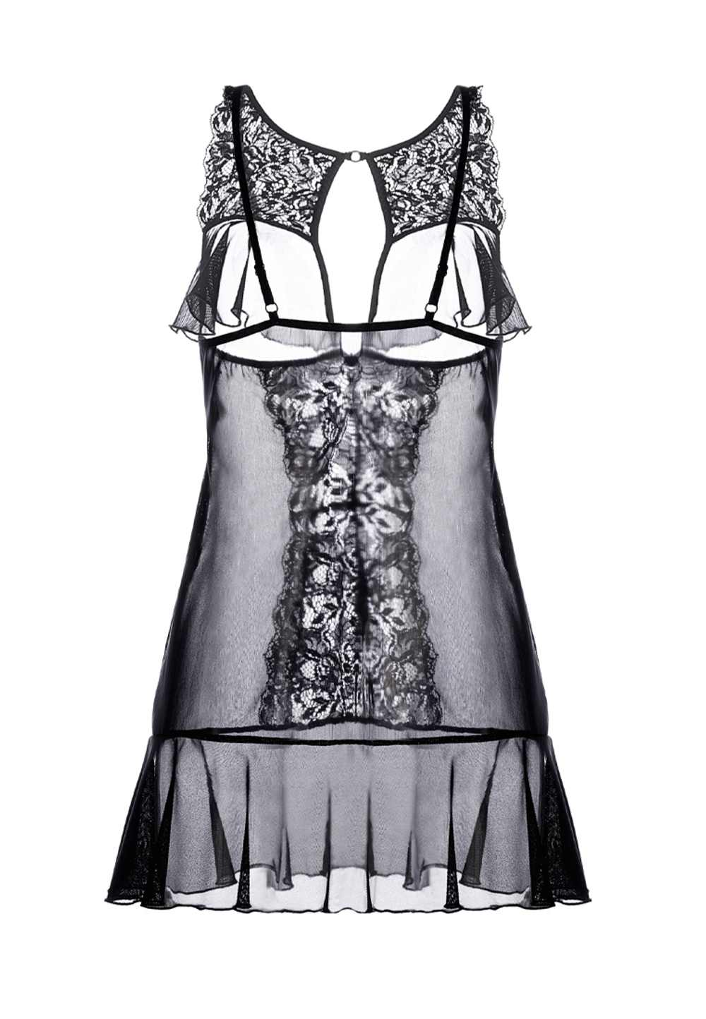 Комбинация Erolanta Lingerie Collection с открытой грудью черная 50-52