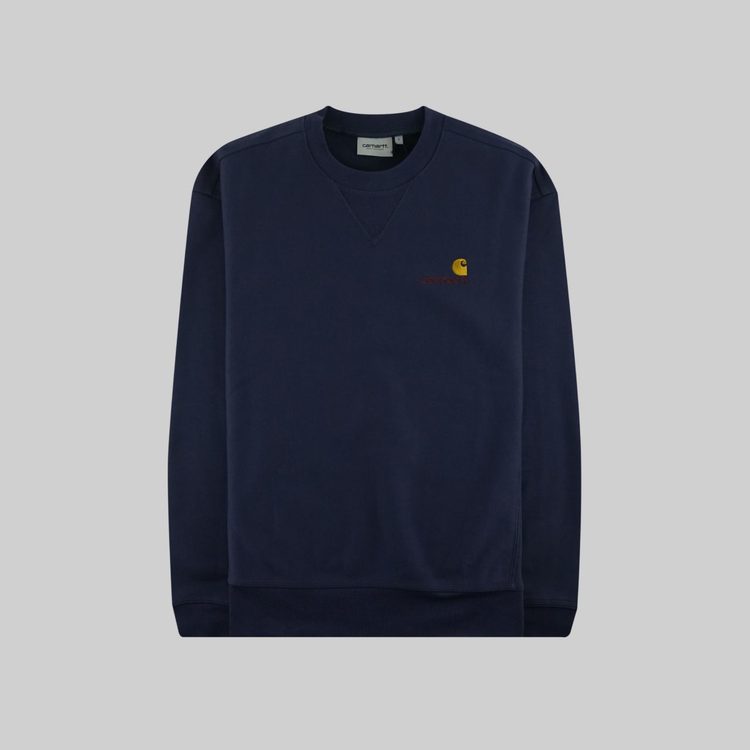 Толстовка мужская Carhartt WIP American Script Sweatshirt артикул:I025475_blue - купить в магазине Дайс