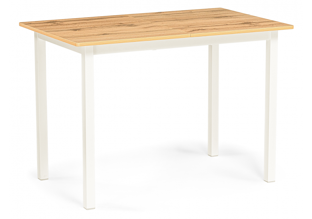 Стол деревянный Woodville Аркон 110(130)х68х75 дуб вотан, белый, ножки белые