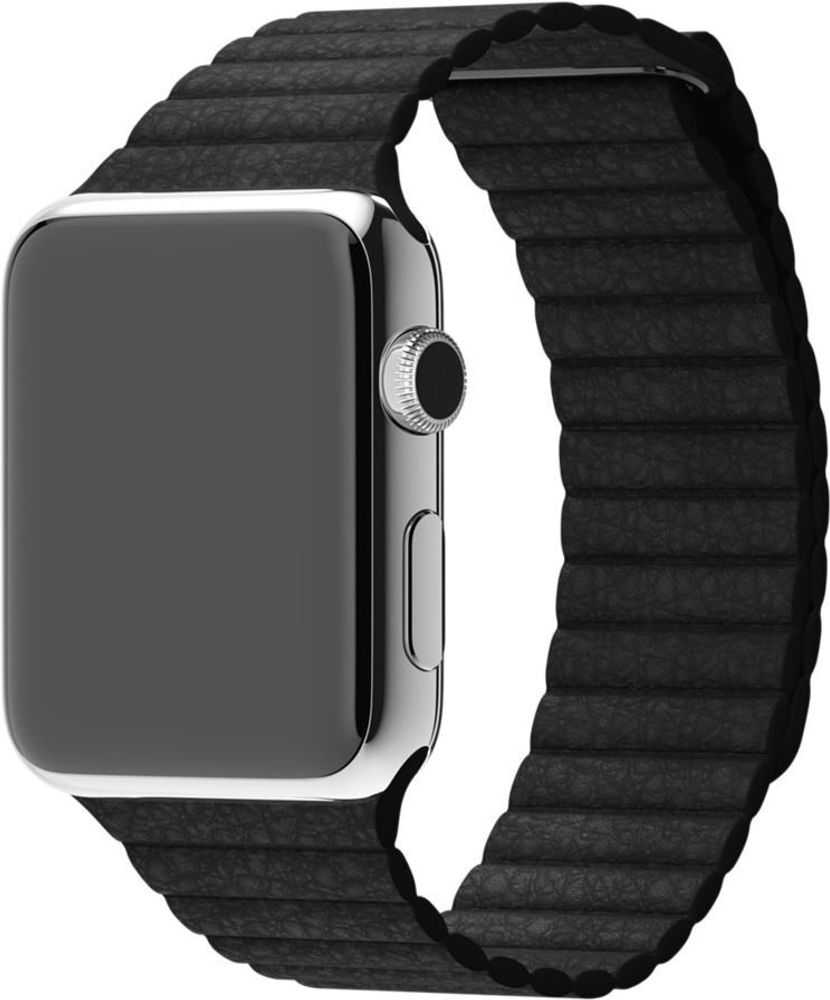 Ремешок Apple Watch 42мм, кожаный,черный Replica