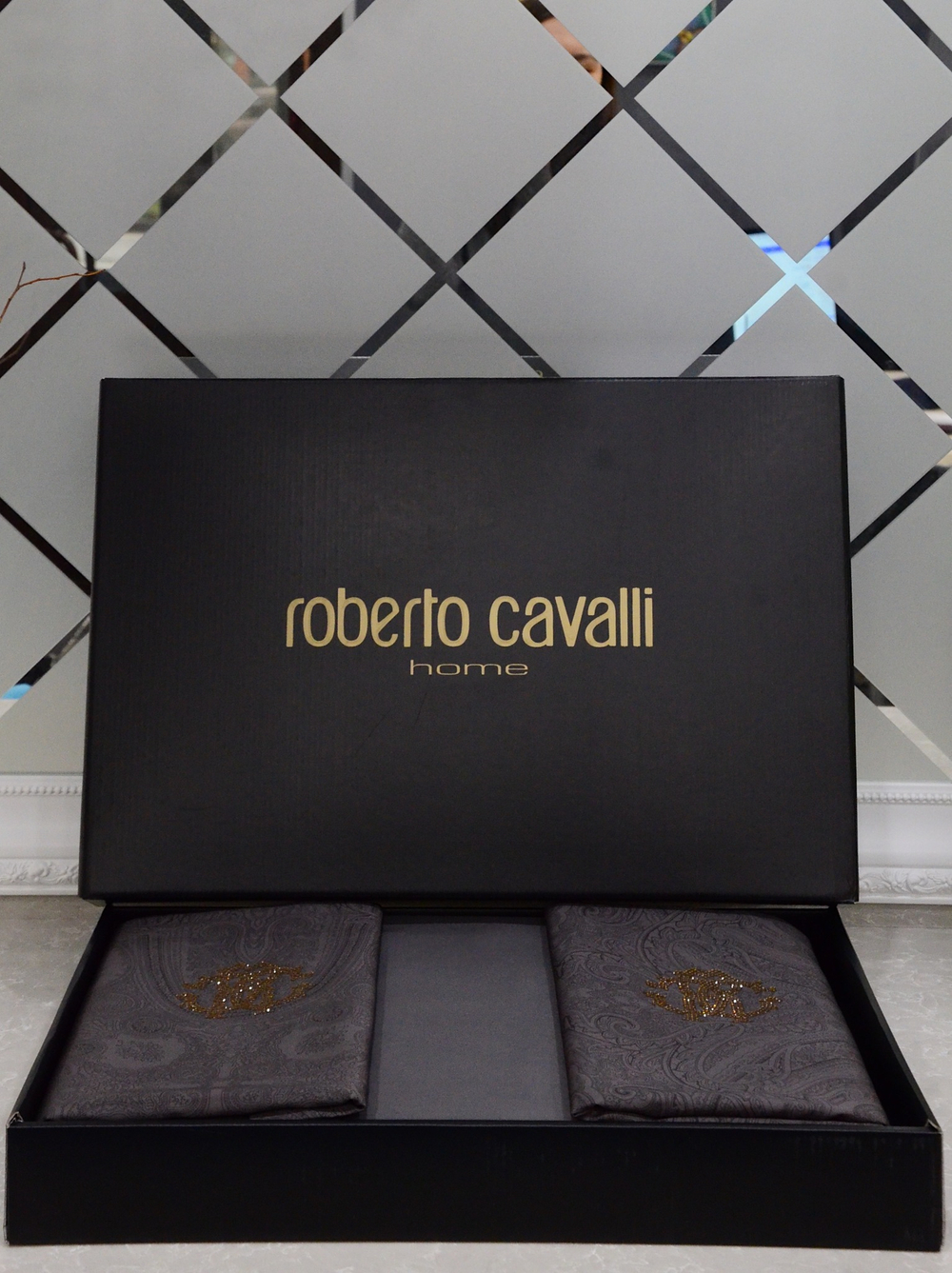 Постельное белье Roberto Cavalli Dark Grey евро