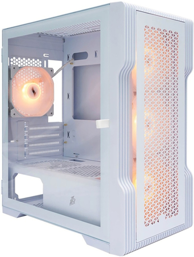Корпус для компьютера 1STPLAYER Корпус TRILOBITE T3 White / mATX, TG / 4x 120mm LED fans inc. / T3-WH-4F1-W