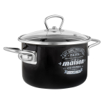 Кастрюля сталь, эмал, 3 л, с крыш, крышка стекло, Appetite, Maison, 1SD185S, индукц