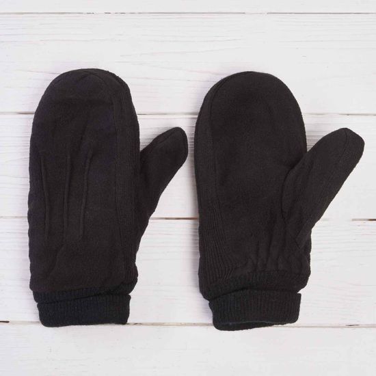 Варежки двойные с мехом (чёрн)