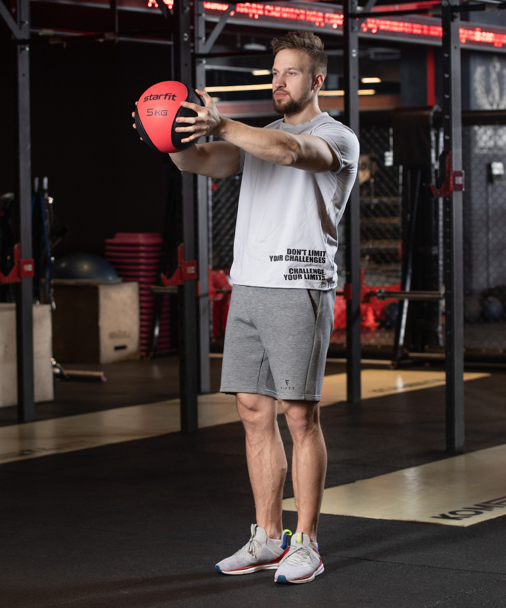 Медбол высокой плотности GB-702, 5 кг, красный