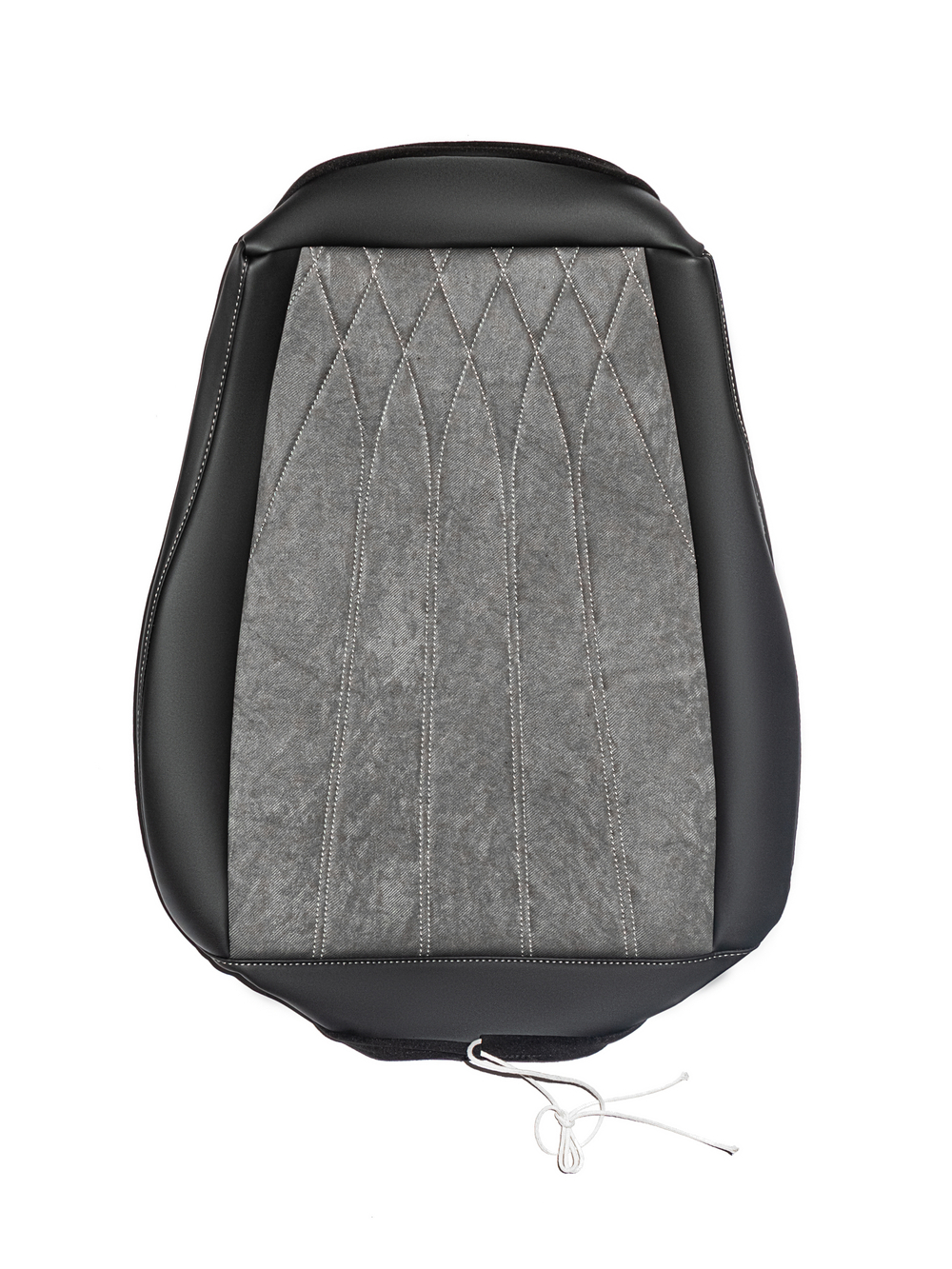 Чехлы Люкс Scania 5 серия 2 высоких сиденья (экокожа, черный, серая вставка)