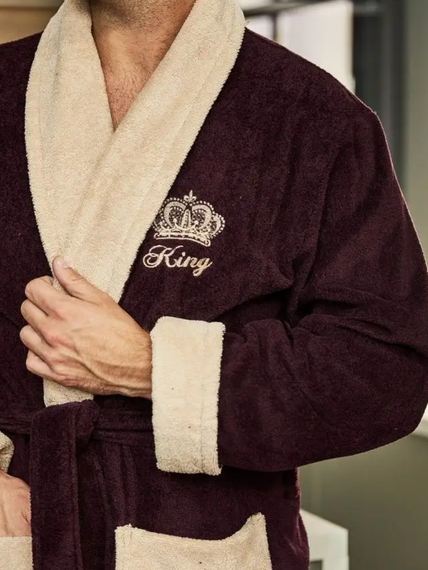 Халат мужской KING без капюшона Баклажан "Polens"