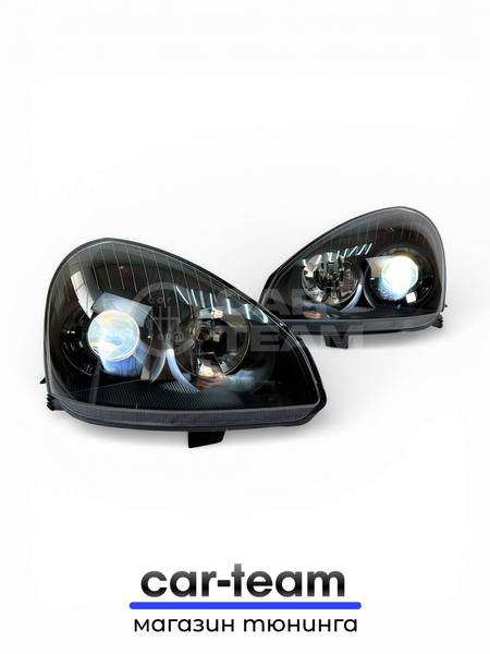 Фары на Лада Приора 1 (2170-72) передние с Bi LED модулями 2.5 дюйма, черная маска (под ключ)