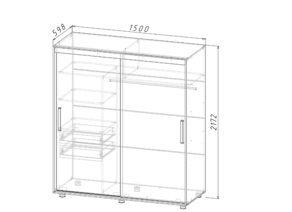 Комфорт 12 ПРАЙМ Шкаф 1,5 м