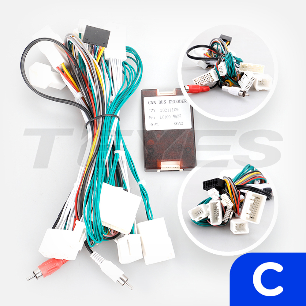 Комплект рамки с разъёмами 10.1"+can Toyota Lexus LX470, Land Cruiser 100 2002-2007 с JBL и климатом на экране (C) - Car-Smart 7083C