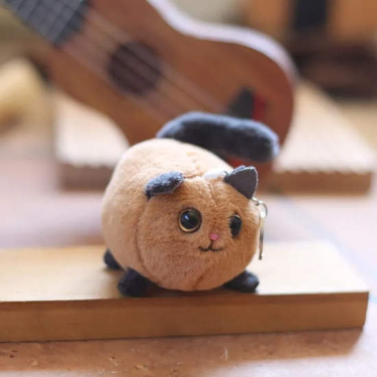Мягкий брелок Cute Cat коричневый, 12см