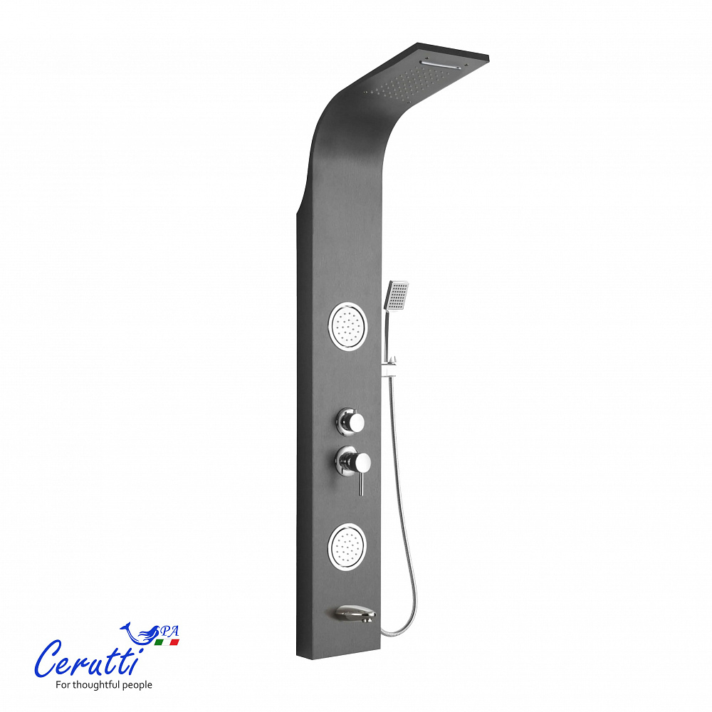 Душевая панель Ceruttispa ТВИН (TWIN) BS CT9986 из нержавеющей стали, цвет хром