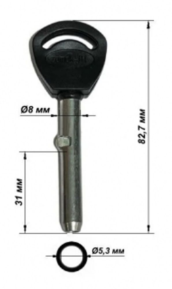 Заготовка ключа 15721 Gerda GT2P 50 мм пластик