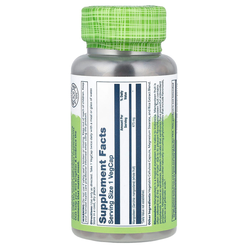 Solaray, True Herbs, мангостан, 475 мг, 100 растительных капсул