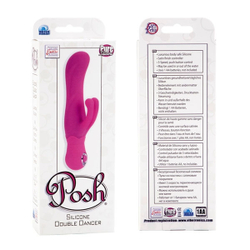 Розовый вибромассажер Double Dancer серии Posh