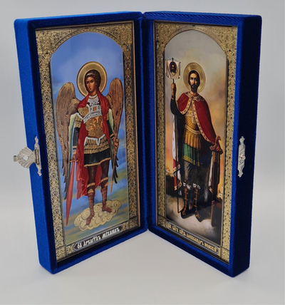 Складень барх. 9*18 именные Михаил архангел и Александр Невский (Ков) 11005352