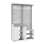 Прихожая с вешалкой и обувницей Белое сияние/Цемент светлый Акцент №4 120х32х196 см