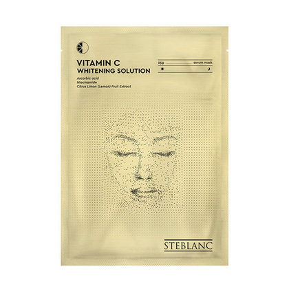 Тканевая маска-сыворотка для лица с Витамином С Steblanc Vitamin С Whitening Solution Serum Sheet Mask 2шт