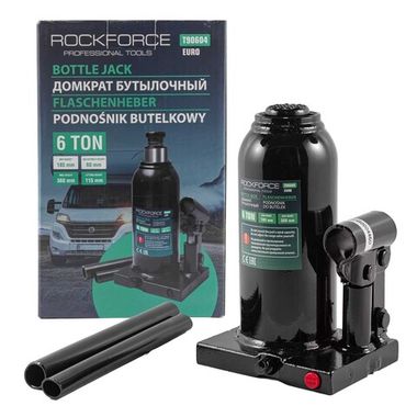 Домкрат бутылочный 6т с клапаном (высота подхвата-185мм, высота подъема-360мм) RockForce##Rock FORCE RF-T90604(Euro)
