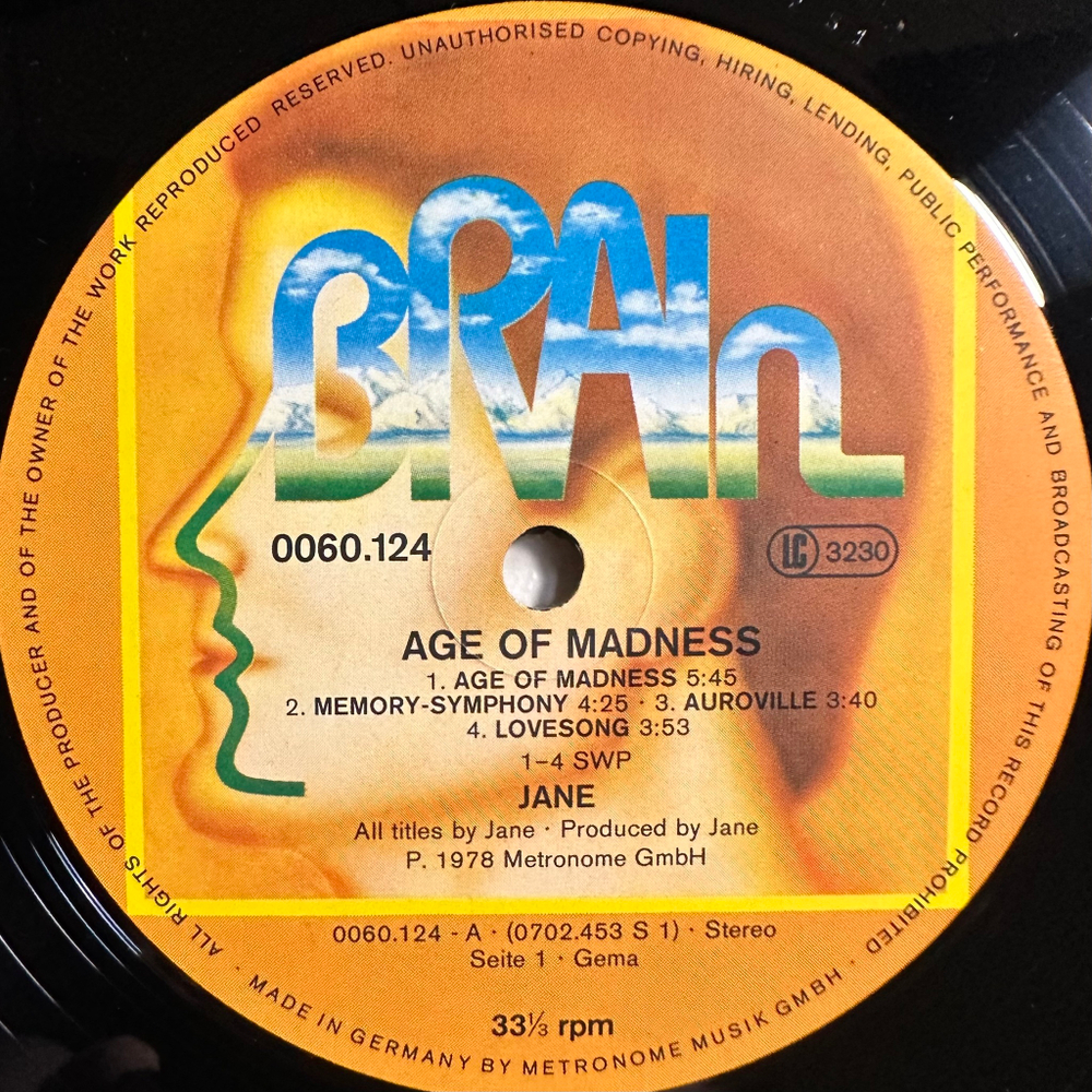 Jane - Age Of Madness (Германия 1978г.)