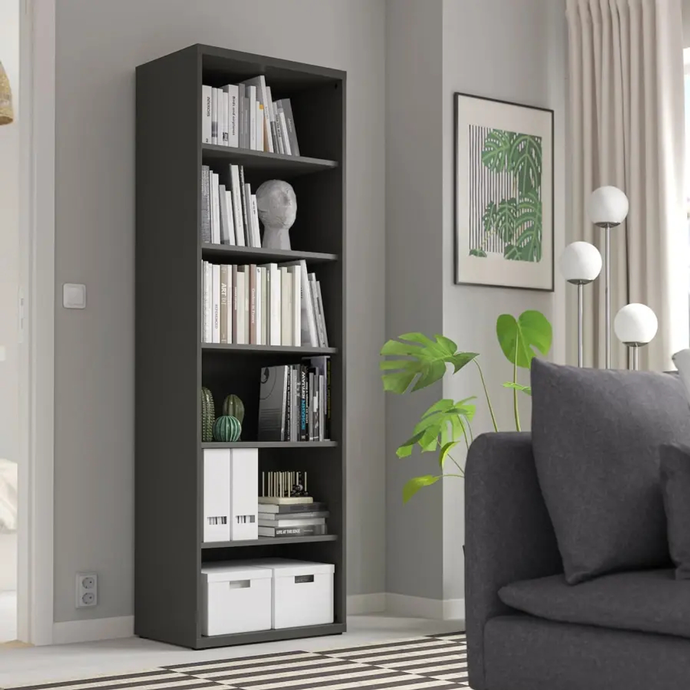 Книжный шкаф - IKEA BESTA/BESTÅ/БЕСТА ИКЕА, 193x40x60см, темно-серый
