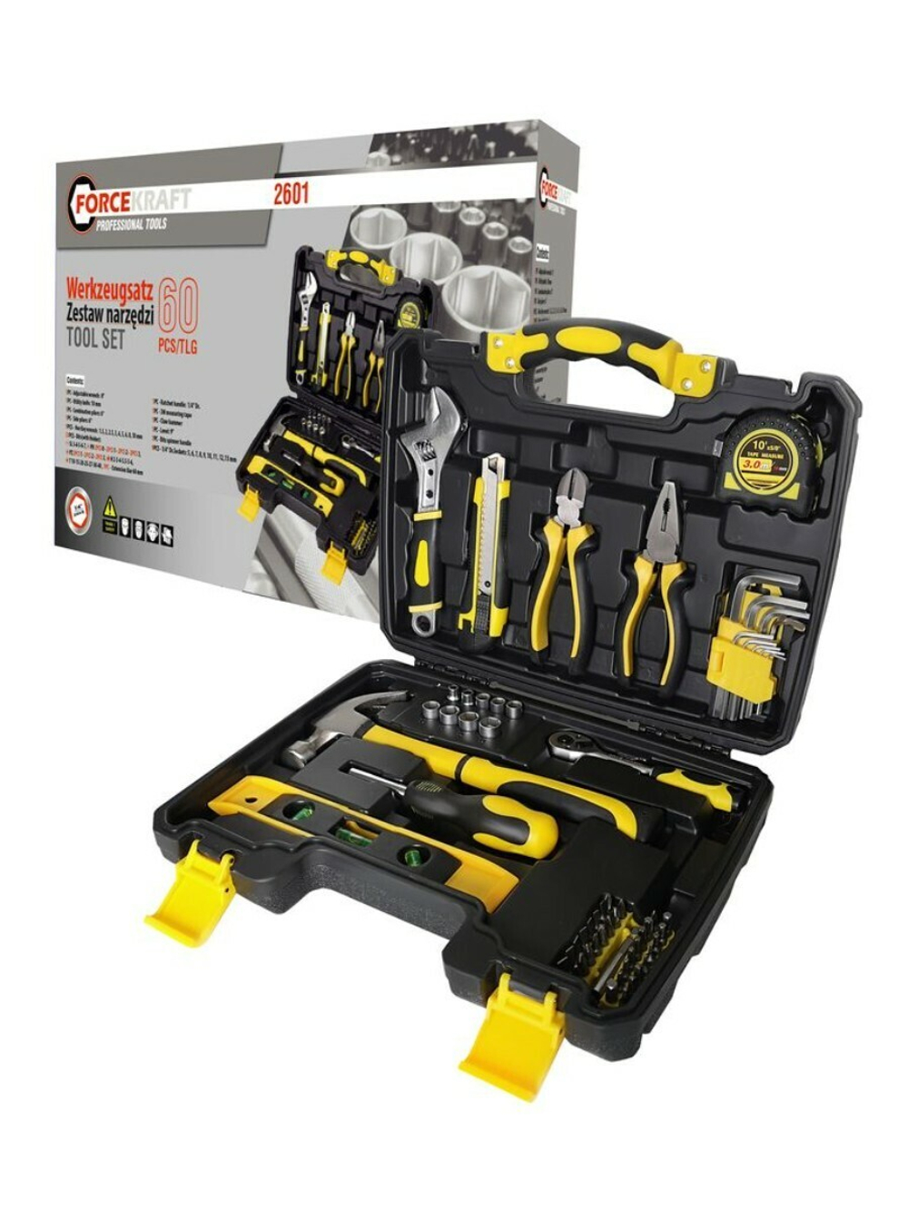 Набор инструментов 60пр. 1/4''(6гр.)(4-13мм) FORCEKRAFT FK-2601