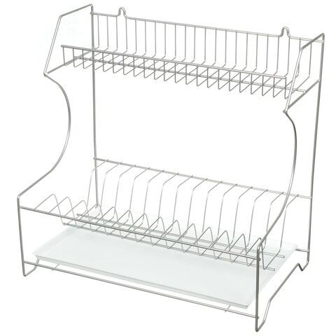 Сушилка для посуды, с поддон, 40х40х24 см, хром, Юнитрейд, тнп-2.3