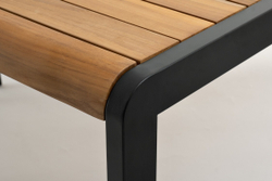 Обеденный стол из алюминия MAYA 200 см темный графит