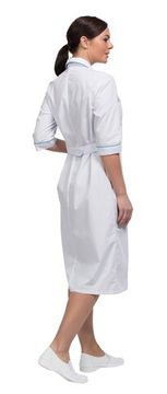 Халат женский "Ника" (белый/морская волна)