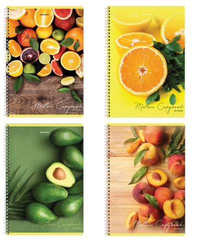 Тетрадь А4 80л. клетка "Фрукты" гребень, обложка картон (BRAUBERG)