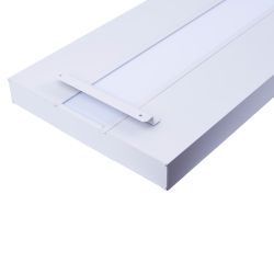 ULO-K16B 2x22W-4000K-L100 5W-RGB IP44 LIGHT GREY Светильник линейный светодиодный подвесной с фоновой подсветкой. Белый свет 4000К. Алюминий. Цвет светло-серый. TM Uniel