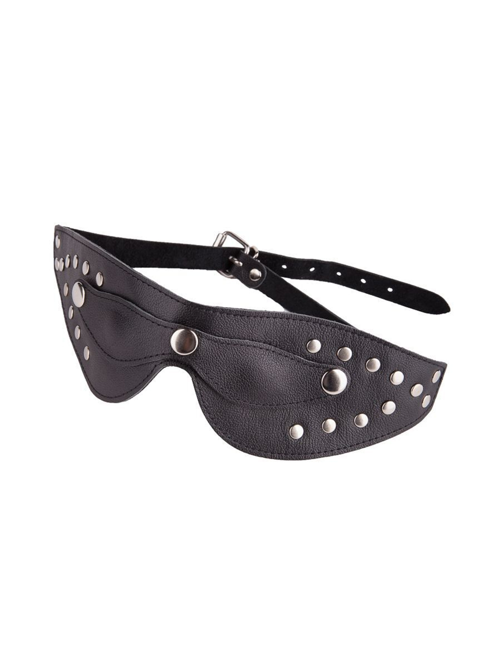 Чёрная кожаная маска с велюровой подкладкой (Цвет: черный)