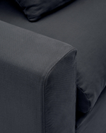 Nora Диван 3-х местный со съемным чехлом серо-антрацитовый из льна и хлопка