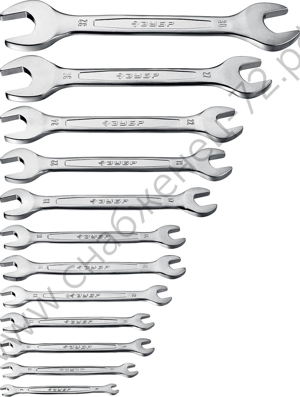 ЗУБР 12 шт, 6 - 32 мм, набор рожковых гаечных ключей, Профессионал (27011-H12)