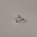 Кольцо Веточка с голубым топазом