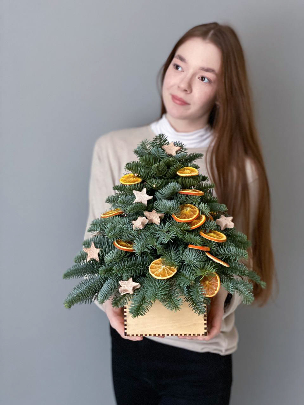 Мини елка "апельсиновый бум"