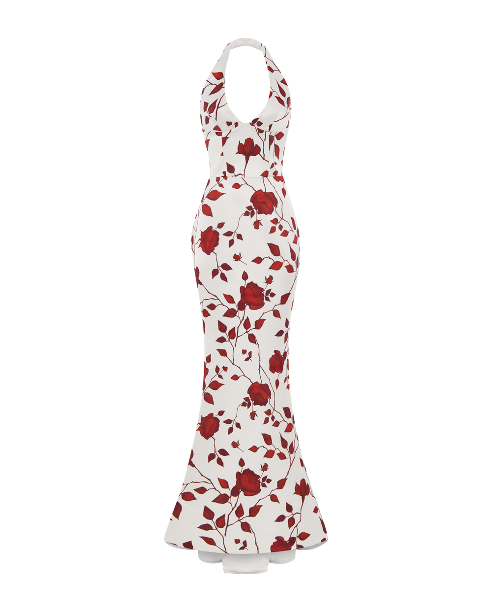 Платье макси из принтованного атласа