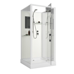 Душевая кабина Niagara Standart ST90/15Q/BK (90х90х200) квадрат,поддон 15см,распашная,проф.белый,без крыши,3 места