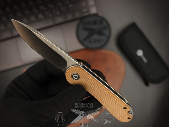 Складной нож Civivi Elementum C907M c клинком из стали D2, рукоять микарта