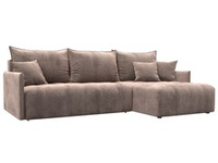 Диван угловой Лига-054 НПБ угол универсальный ВЕЛЮР TOWER 05 бежевый