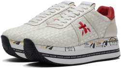 Premiata Beth 5214 белые с красным плетеные