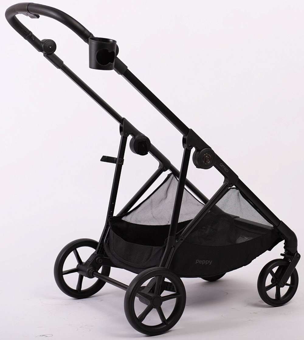 Прогулочная коляска Peppy Amici с автокреслом Verona Beige Black рама Black