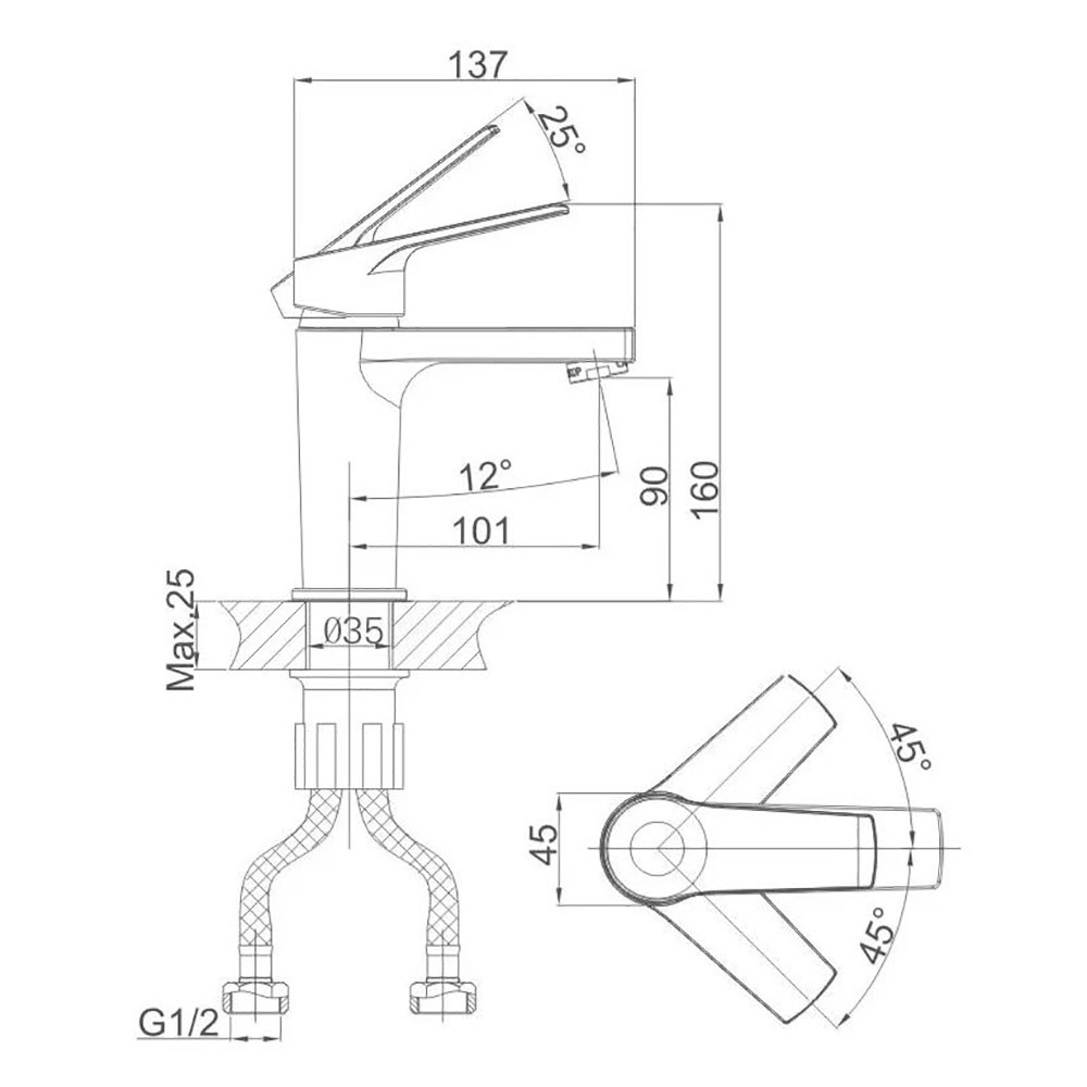 СМЕСИТЕЛЬ CALORIE САL5121А71