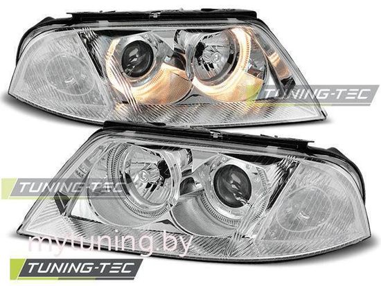 Передние фары chrome angel eyes для VW Passat B5 GP