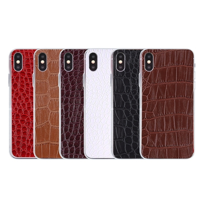 Наклейка из экокожи для iPhone X/XS, 011062 Бордовый