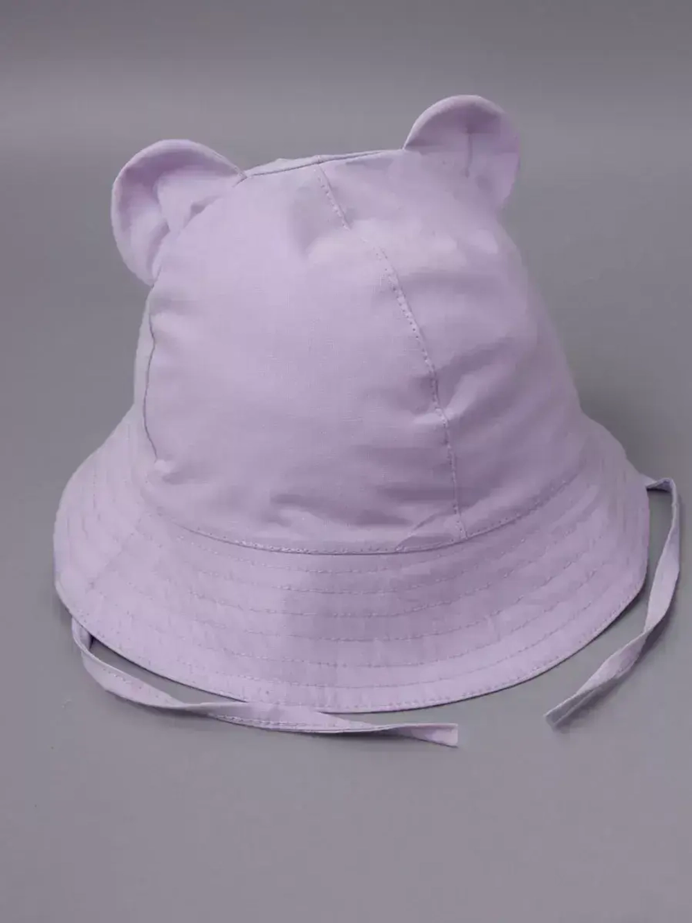 Детская фиолетовая панама на завязках пляжная