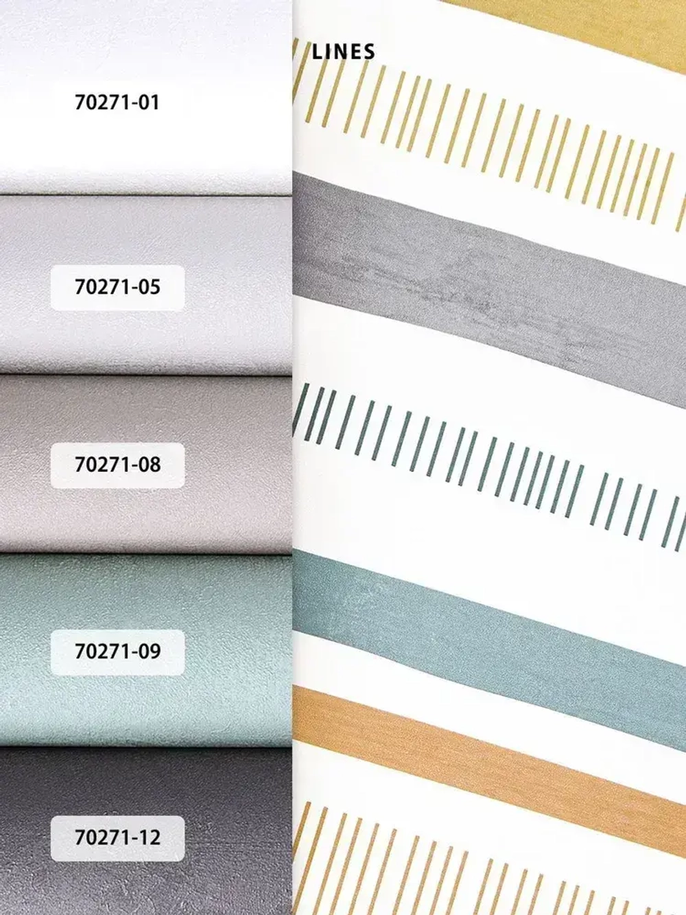 Обои флизелиновые, полоса серо-голубая, метровые, для спальни, для коридора, Lines